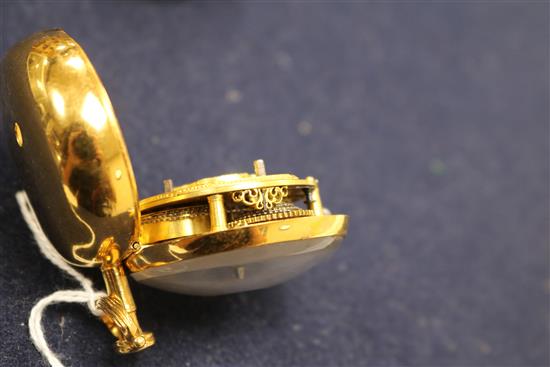 An early 19th century gilt metal pair cased keywind verge pocket watch by Edward Palmer.